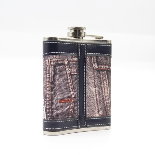 Denim Jeans Bound Hip Flask Whiskey , Vodka, Wine, Alcohol Pocket Bottle |   Liquor Bottle or Wine Whisky Alcohol Drink Holder Pocket Flask Holder.