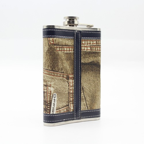 Stainless Steel Denim Jeans Wrap Alcohol Pocket Bottle |   Liquor Bottle or Wine Whisky Alcohol Drink Holder Pocket Flask Holder.