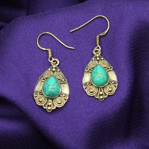 Waterdrop Birthstone Earrings For Women Carved Hook Drop Earrings | Earrings