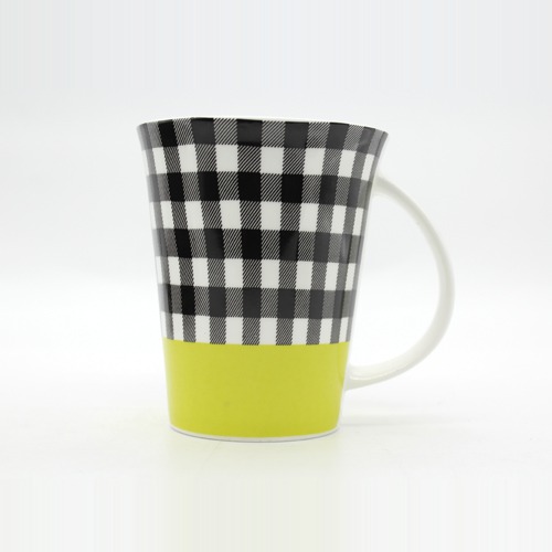 Printed white And Yellow Lines Ceramic Coffee Mugs