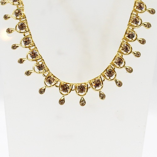 Diamond Fascinating Gold Tone Necklace Set | Diamond Necklace set