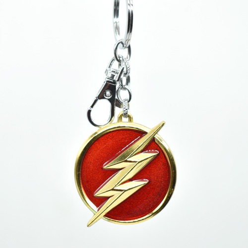 The Flash Lighting Bolt Justice League Superhero Metallic Key Chain |Premium Stainless Steel Keychain For Gifting With Key Ring Anti-Rust