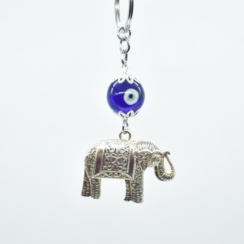 Elephant With Evil Eye Key Chain | Premium Stainless Steel Evil Eye Keychain For Gifting With Key Ring Anti-Rust