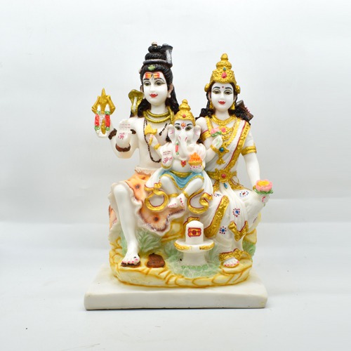 Fiber Antique Lord Shiv Parivar Family Statue Shiv Murti Idol