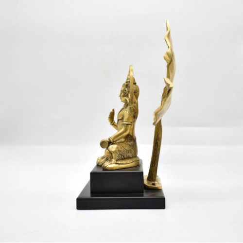 Brass Blessing Shiva Bhagwan Statue Murti Sitting With Trishul