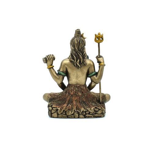 Lord Shiva Idol Wearing Rudraksha Mala Sitting On Tiger With Trishul And Damru