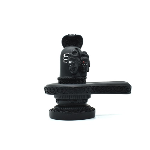 Shivling In Black Shine With Sheshnag Blaclk Shine Shivling, Fiber Shivling