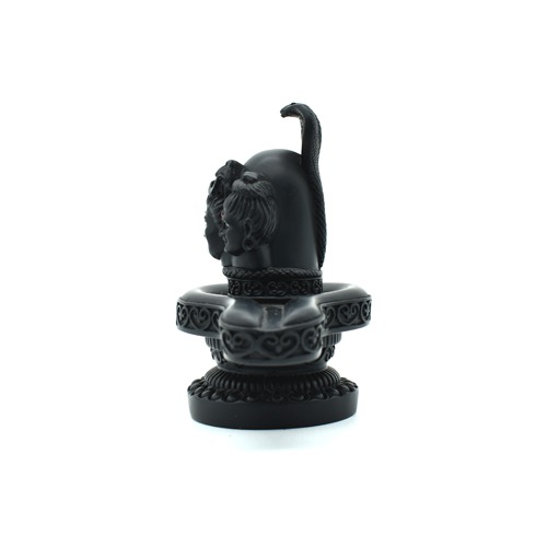 Shivling In Black Shine With Sheshnag Blaclk Shine Shivling, Fiber Shivling