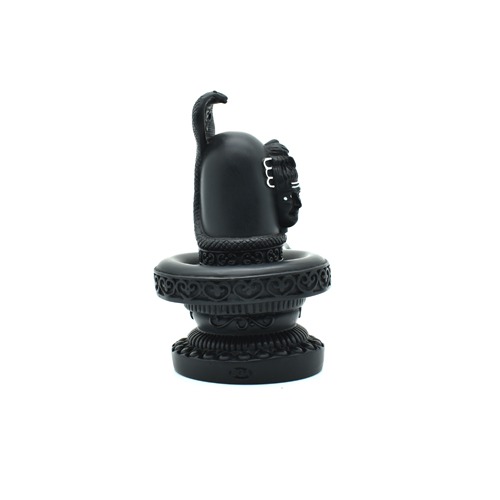 Shivling In Black Shine With Sheshnag Blaclk Shine Shivling, Fiber Shivling