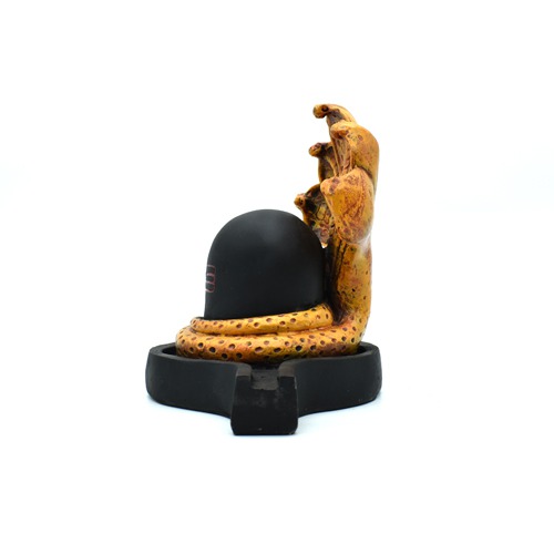 Shivling With Sheshnag Idol Brown And Black Colour Shivling,