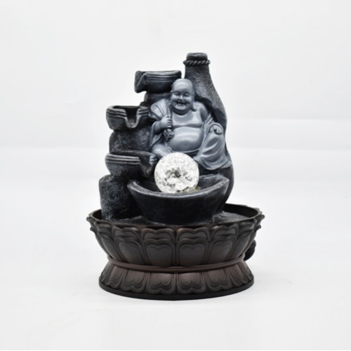 Laughing Buddha Three layers Water Fountain For Home Decor