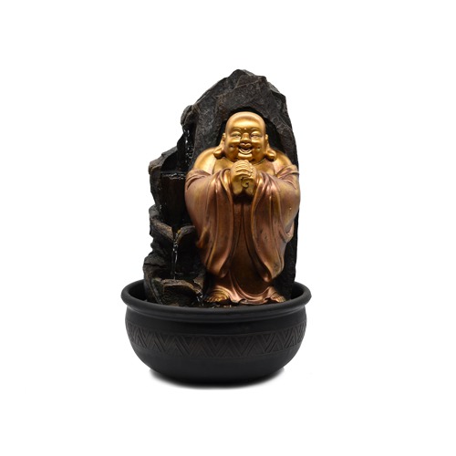 Bits And Piece - Laughing Buddha Statue With Water Fountain For Home Decor