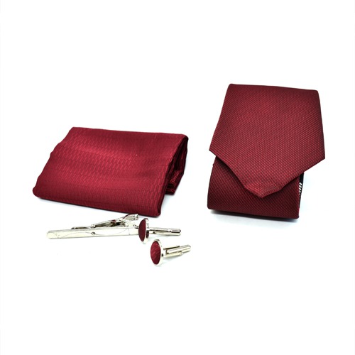 Don Giovani Men Premium Neck Tie and Pocket Square with Cufflink Combo Gift Set