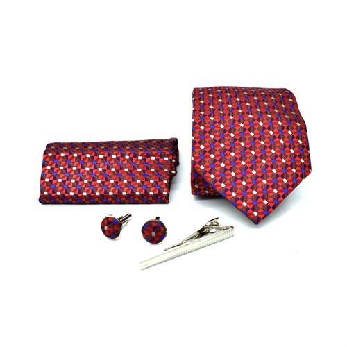 Maroon Patterned Necktie Set | Necktie Gift Formal Tie | Gift For Men