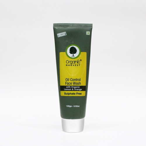 Organic Harvest Face Wash For Oil Control with Lemon & Orange Extract, Paraben & Sulphate Free -100gm