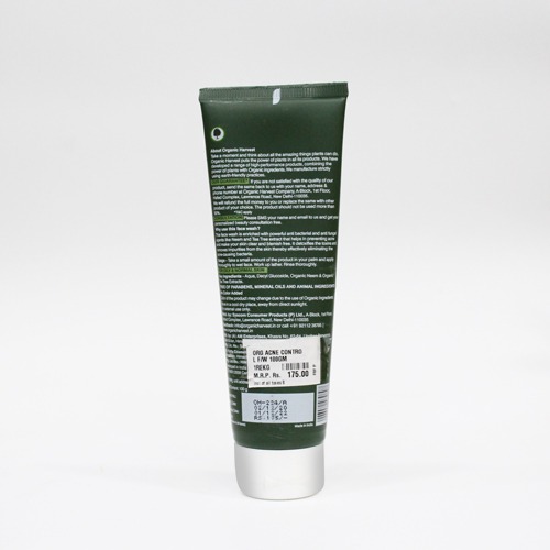 Organic Harvest Acne Control Face Wash | Makes Skin Brighter and Radiant