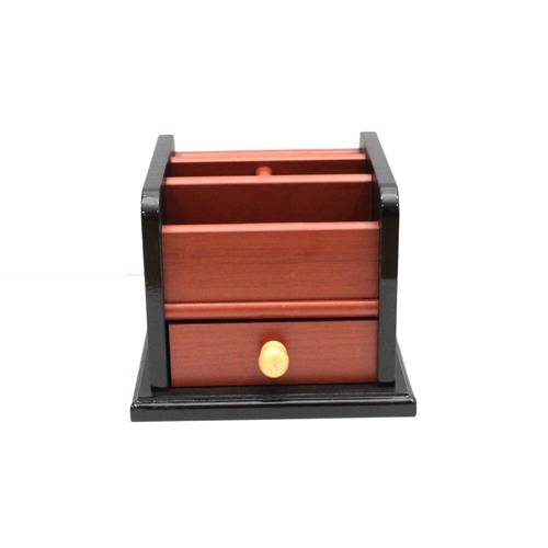 Wooden Pen Stand 3 Compartments Multi functional holder | Office & Home Stationery Holder Stationery Organiser Pen Holder Pencil Holder Stationery Holder