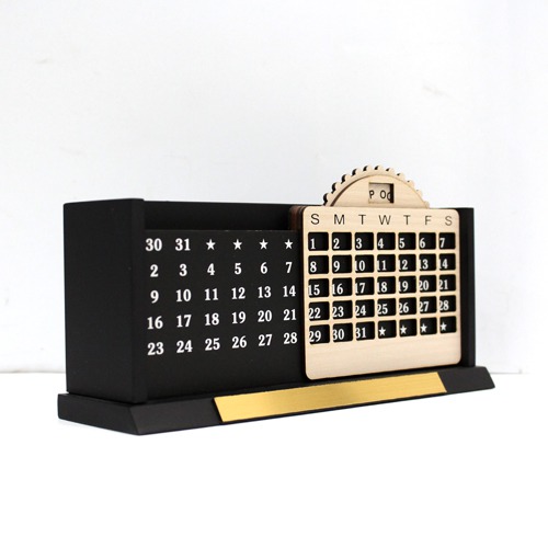 Desk Tabletop Lifetime and Infinite Calendar with Mobile stand Pen Holder and Stationary Organizer