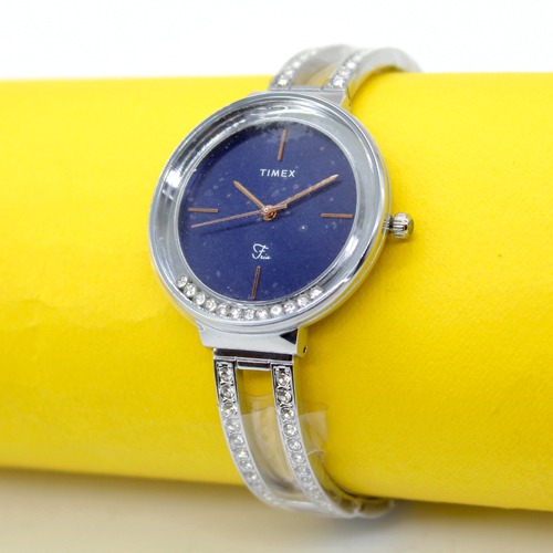 Blue Dial Diamond Design Women's Watch