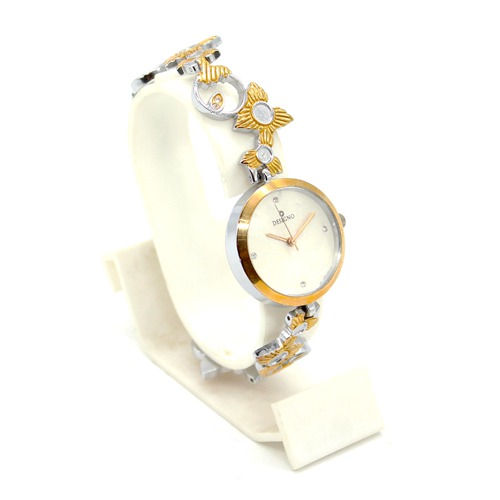 Luxury Women Golden Flower Bracelet Wrist Watch