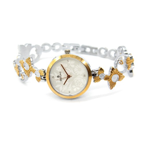 Luxury Women Golden Flower Bracelet Wrist Watch