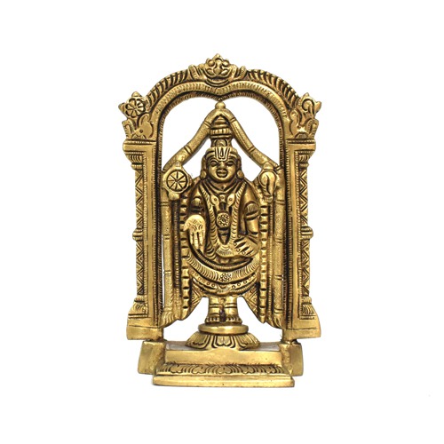 Brass Balaji Tirupati Venkateshwar Exclusive Murti Idol Statue (Balaji 6 inch)