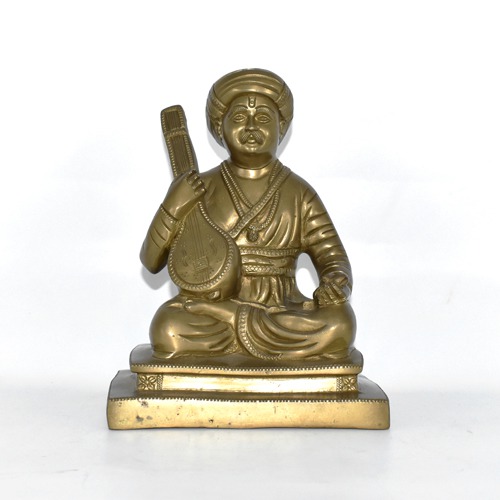 Sant Tukaram Maharaj Brass Idol | Gift For Family, Friends | Yellow Colour | Brass Statue (8 inch)