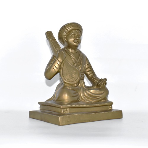 Sant Tukaram Maharaj Brass Idol | Gift For Family, Friends | Yellow Colour | Brass Statue (8 inch)