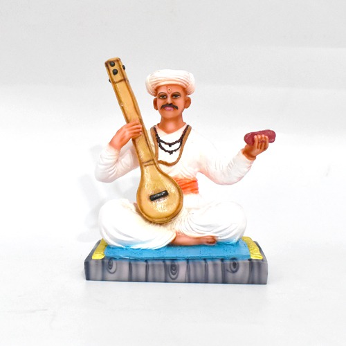 Jagatguru Sant Tukaram Maharaj Idol Multicolour Fiber Idol Tukaram, (6 x 5 inch)