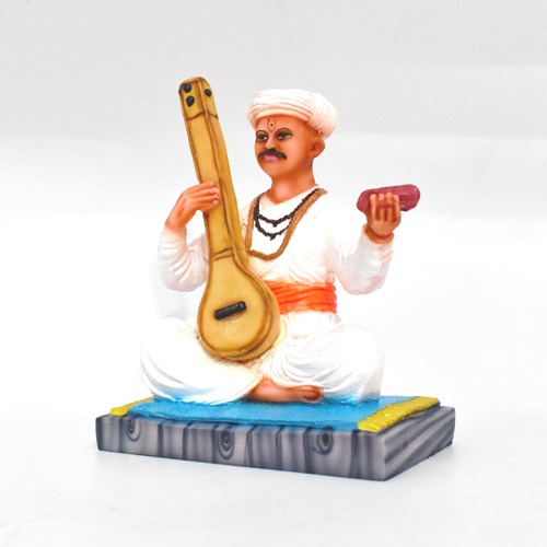 Jagatguru Sant Tukaram Maharaj Idol Multicolour Fiber Idol Tukaram, (6 x 5 inch)