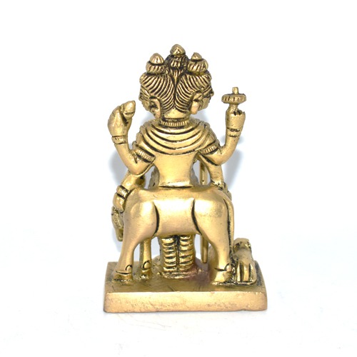 Antique Dattatreya Bhagwan Idol/ Guru Dattatreya Brass Idol for Home Temple | Yellow Colour