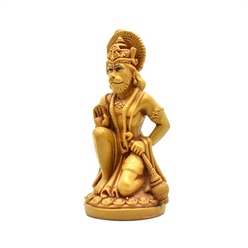 Polymarble Mahavir Hanuman Idol Bajrangbali Sankat Mochan Bhagwan Idol for Temple car Dashboard Home Decor Statue Gift