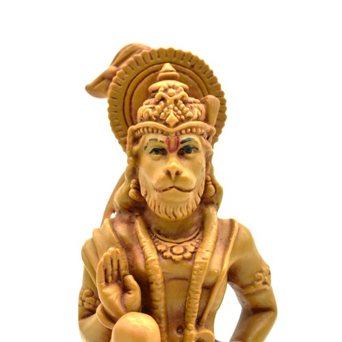 Polymarble Mahavir Hanuman Idol Bajrangbali Sankat Mochan Bhagwan Idol for Temple car Dashboard Home Decor Statue Gift