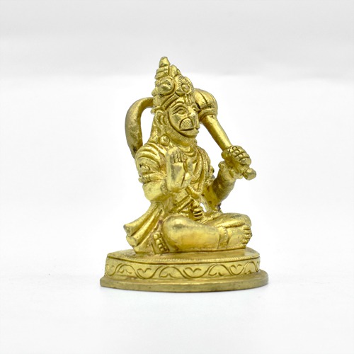 Brass Hanuman Ji Murti Is Blessing Posture With Gada