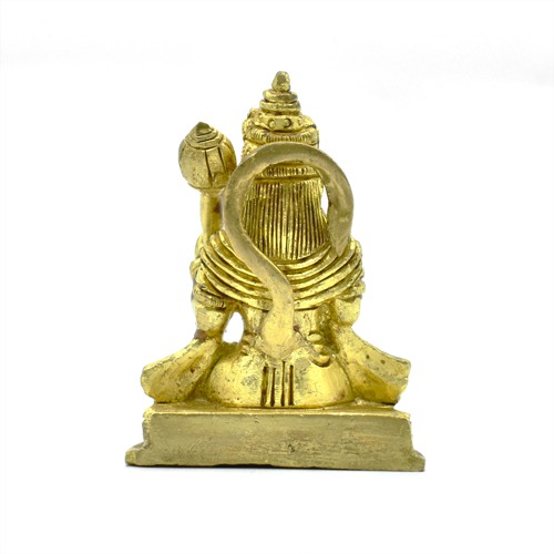 Brass Hanuman Ji Murti Is Blessing Posture With Gada