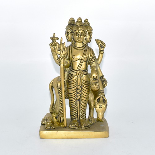 Lord Dattatreya Bhagwan Brass Idol Statue Murti for Home Pooja Office Decor Trimurti Bhagwan Sculpture