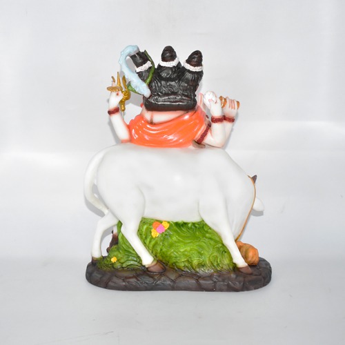 Antique Dattatreya Bhagwan Idol/ Guru Dattatreya Fiber Idol for Home Temple| Multicolour (11.5