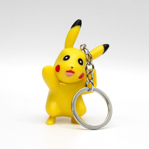 3D Pikachu Keychain | 3D Plastic Silicone Keychain for Car & Bike Gifting with Key Ring Anti-Rust