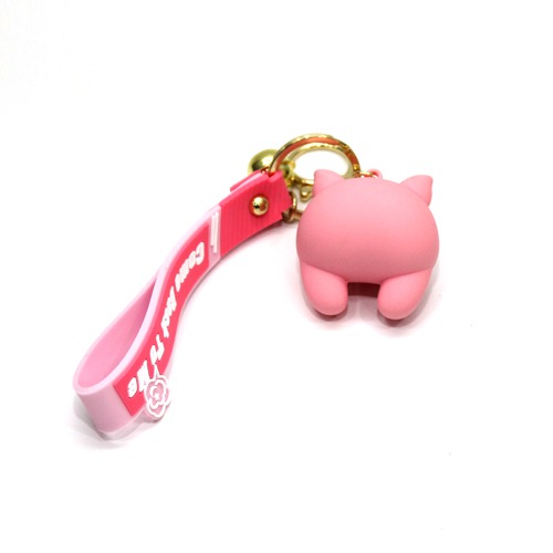 Pink Piggy Buttocks Butt Keychain with Lanyard | Multicolour Hard Plastic Design Keychain for Car Bike Home Keys for Men and Women