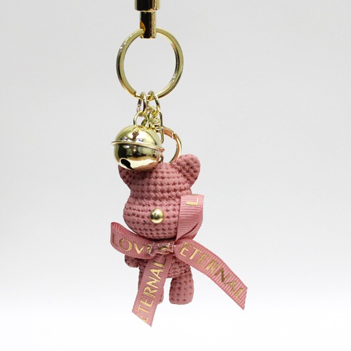 Pink Teddy Bear Keychain | Multicolour Hard Cotton Design Keychain for Car Bike Home Keys for Men and Women