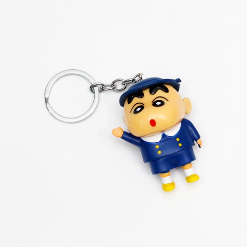 Shin Chan Action Figure Keychain | Shinchan Friends and Family Cartoon Character Plastic Keychain For Car Bike School Bags Office Keychain and  Key ring