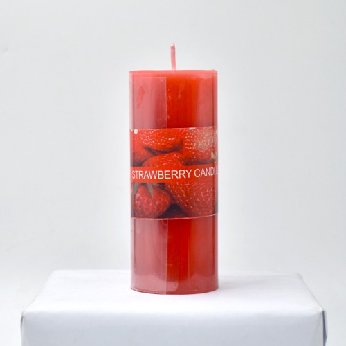 Strawberry Aroma Scented Pillar Candle