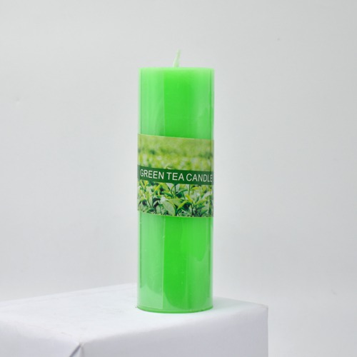 Green Tea Aroma Scented Pillar Candle