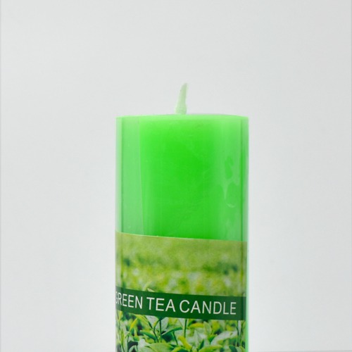 Green Tea Aroma Scented Pillar Candle