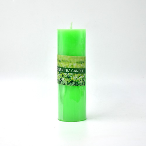 Green Tea Aroma Scented Pillar Candle