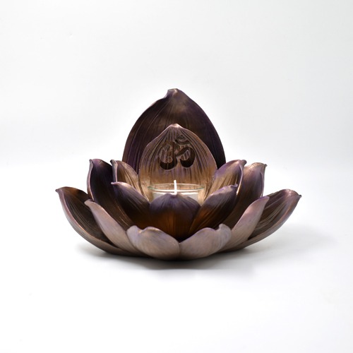 Lotus Candle Stand With Candle And Wax