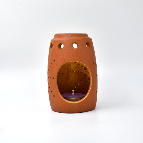 Brown Terrocotta Handmade  Table Top Candle Holder For Home Decoration