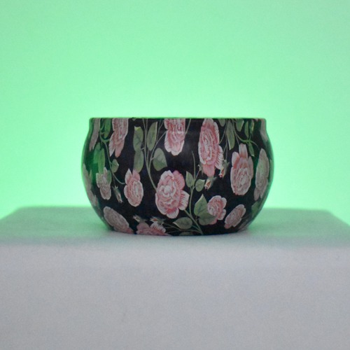 Pink Flower Design Scented Candle Metallic Box With Wax | Wax Tin Jar Candles