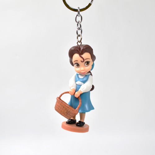 Disney Princess Bella Figure Keychain | 3D Multicolour Hard Plastic Design Keychain Key Ring Anti-Rust for Car Bike Home Keys for Men and Women