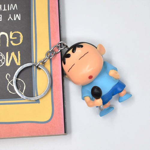 Shin Chan Singing Keychain  | Shinchan Friends and Family Cartoon Character Plastic Keychain For Car Bike School Bags Office Keychain and  Key ring